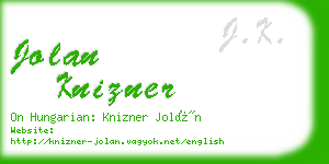 jolan knizner business card